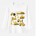 【12M-9Y】Boy Excavator Bulldozer Print Cotton Stain Resistant Long Sleeve T-shirt