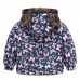 【18M-6Y】Girls Thick Butterfly Print Reversible Hooded Fleece Coat