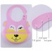 Detachable Children Cartoon Bib Drool Food Bib Baby Eating Silicone Waterproof Bib  Silicone Pink Rabbit