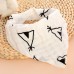 Cotton Multi  layer Printed Double Snap Triangle Scarf Bib Children Saliva Towel  Letter